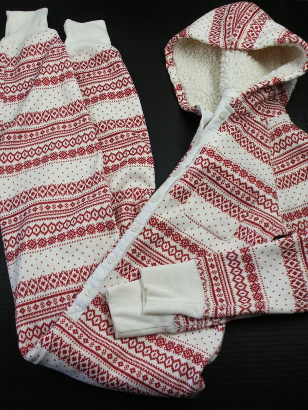 Abercrombie & Fitch Fair Isle One-Piece Long-Johns Pajamas XS/S